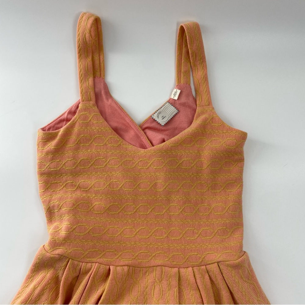 Anthropologie Post Stamp 9-h15 stcl Peek A Boo Back Orange and Pink Mini dress - Picture 8 of 12